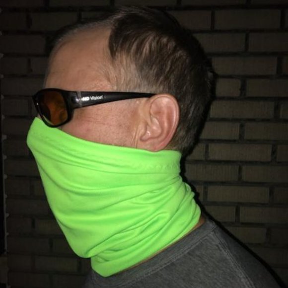 Lime Hiv-Vis Neck Gaiter Durag great for running riding motorcycles night work - Picture 5 of 6